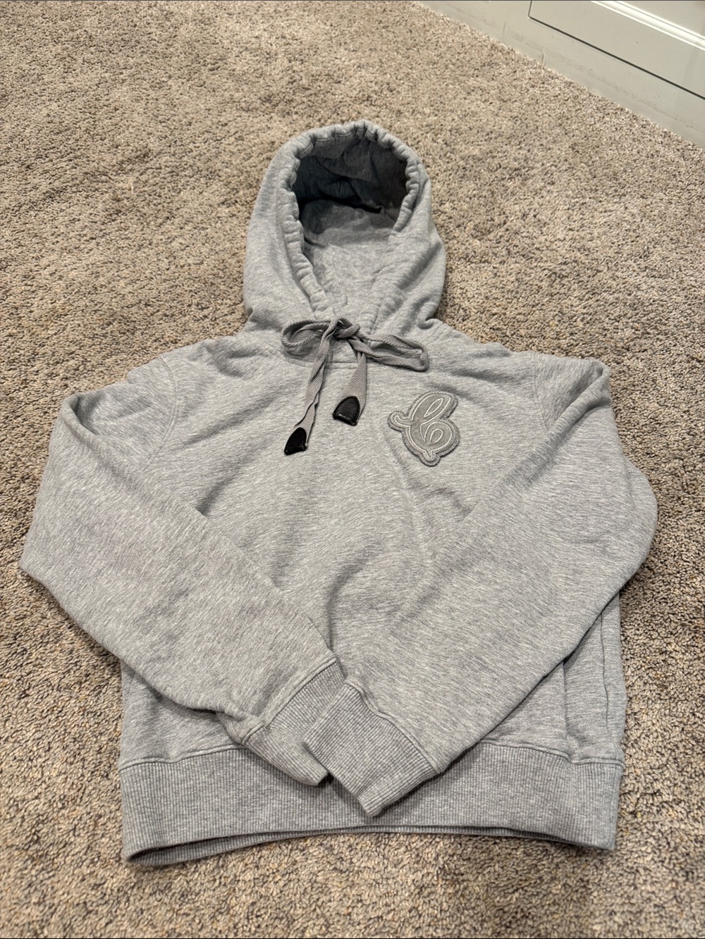 Coach Light Gray Hooded Sweatshirt with Embroidered Logo